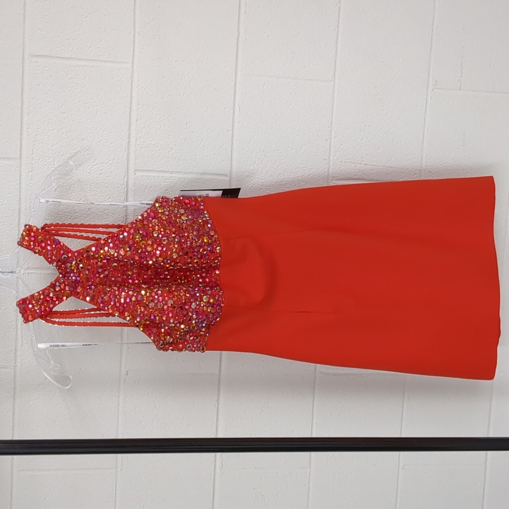 Sherri Hill Size 4 Orange Dress     .5